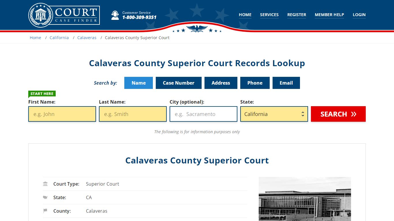 Calaveras County Superior Court Records Lookup - CourtCaseFinder.com